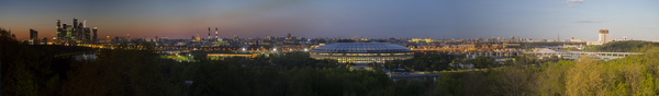 Day and night on Sparrow Hills - My, Sparrow Hills, The photo, Luzhniki, Панорама, Moscow