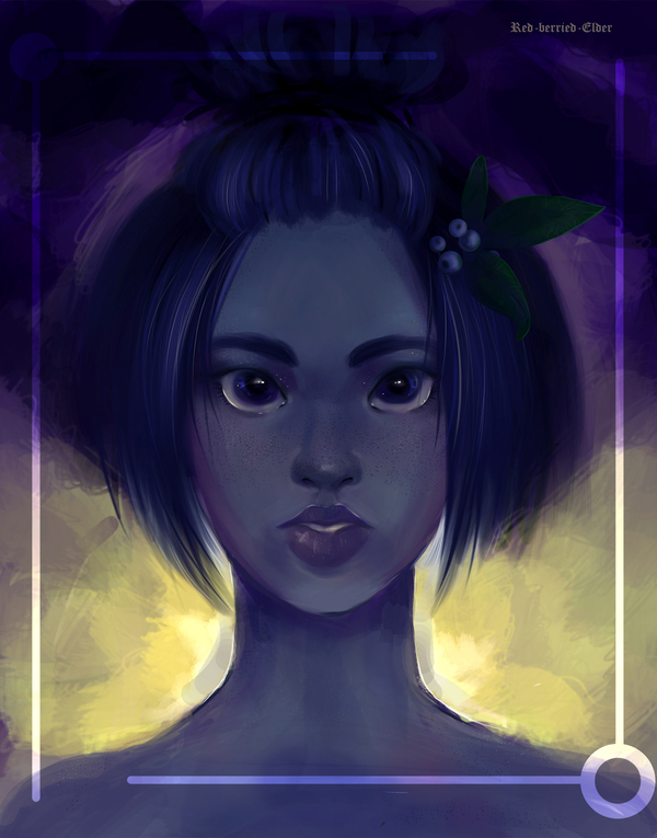 Blueberry - My, Digital drawing, Humanization