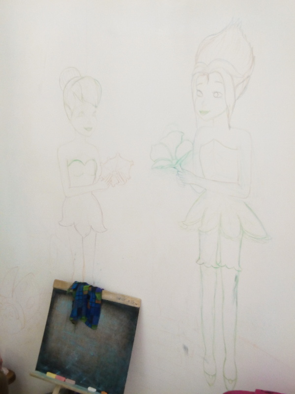 Alterations - My, Creation, Drawing, Painting, Walt disney company, Fairy, Fairy Tinker Bell, Forget-me-nots, Painting, Longpost