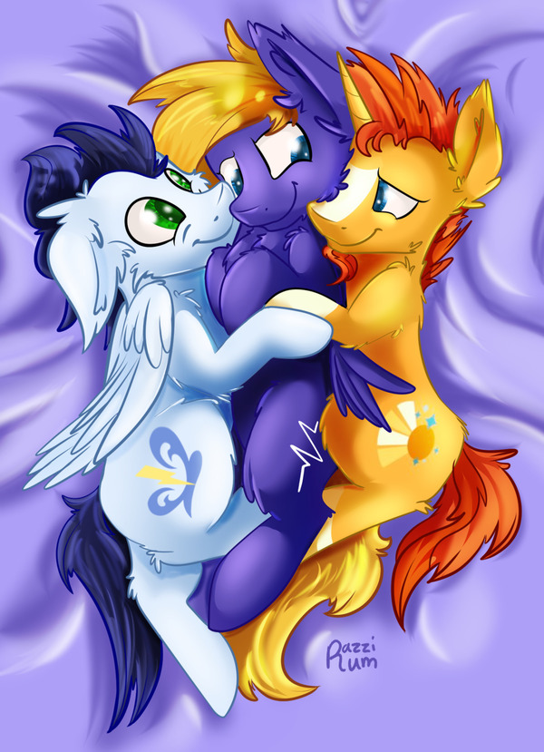 Hugs - My little pony, MLP gay, Soarin, Sunburst, Original character, Shipping, Art