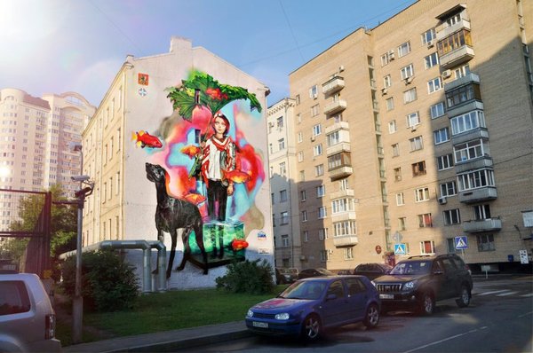 Moment of inspiration on Astrakhansky Lane - Moscow, Street art, Graffiti, Interesting, Art, Art, Capital
