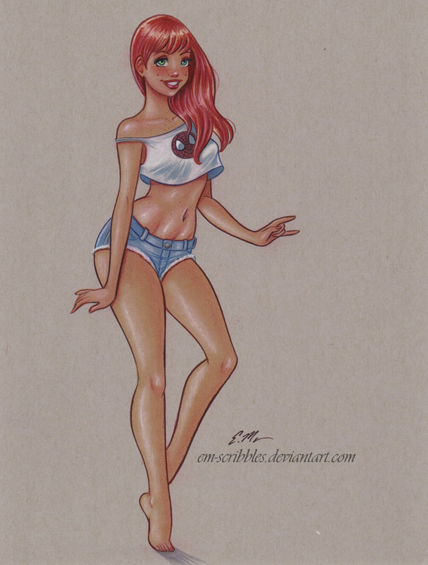 Fan Art MJ - Deviantart, Drawing, Spiderman, Marvel, Mary Jane, Comics