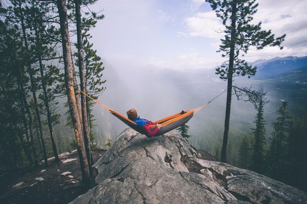 Alone with nature - Canada, Landscape, Nature, The photo, Hammock, banff, Travels