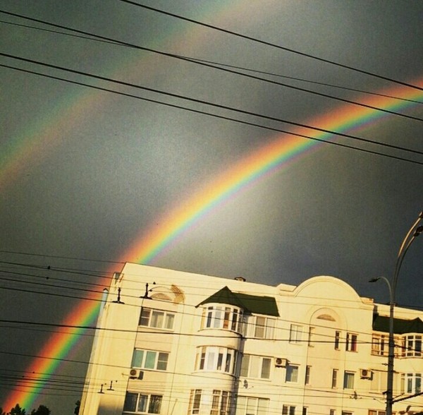 Sod's Law - My, Photo on sneaker, Rainbow, Bus, Sod's Law, Tambov