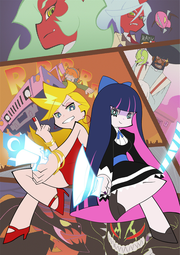 Panty & Stocking with Garterbelt! - Anime art, Anime, Panty Stocking with Garterbelt, Underpants, Stockings, Scanty, Kneesocks, , Stocking Anarchy, Panty Anarchy