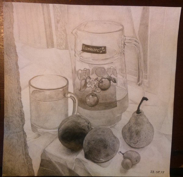 Still life - Pencil, Education, Drawing, My, Still life