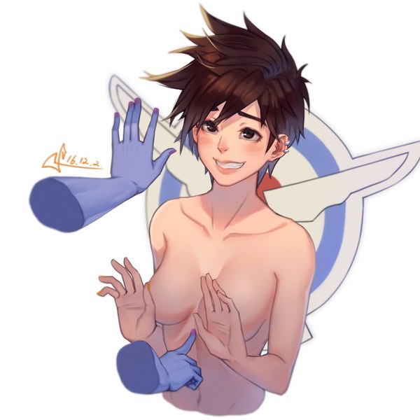 Tracer Fan Art - Strawberry, Overwatch, Art, Tracer, NSFW