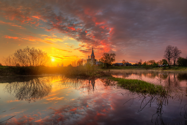 Sunrise in Dunilovo… - The photo, dawn, Dunilovo village, May, beauty