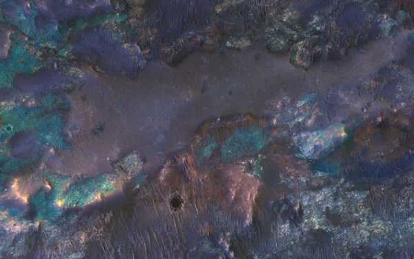 Interplanetary station MRO photographed colorful rocks on Mars - Mars, Space, The photo