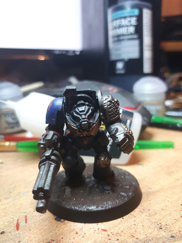 He is our shield and our protector! - My, Death Watch, Adeptus Astartes, Kill Team, Warhammer 40k, Wh miniatures, Miniature, Crimson Fists, Longpost