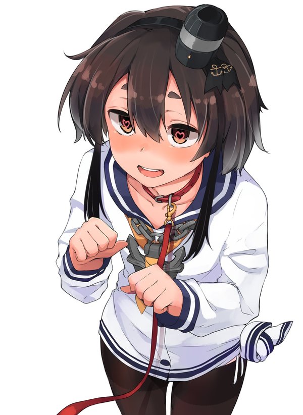 Wan wan - Kantai collection, Tokitsukaze, Kaga, Anime, Anime art, Leash, Longpost