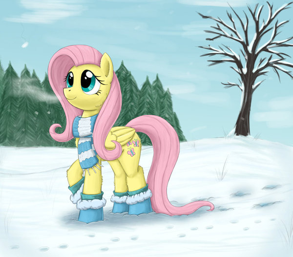 Winter Fluttershy - My little pony, PonyArt, Fluttershy, Otakuap