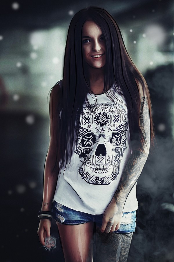 I tried... but it didn't work out as well as my last job. Even though there is more work. - My, Girls, Retouch, Girl with tattoo