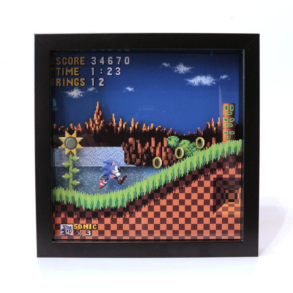 Diorama based on the game Sonic the Hedgehog - My, Diorama, Games, Old school, My, Nostalgia, Sonic the hedgehog, With your own hands, Longpost