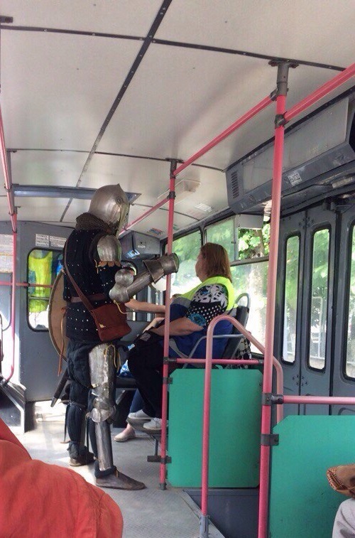 Excuse me, is it far from Prussia? - Krasnodar, Trolleybus, The photo, Knight, Not mine, Knights