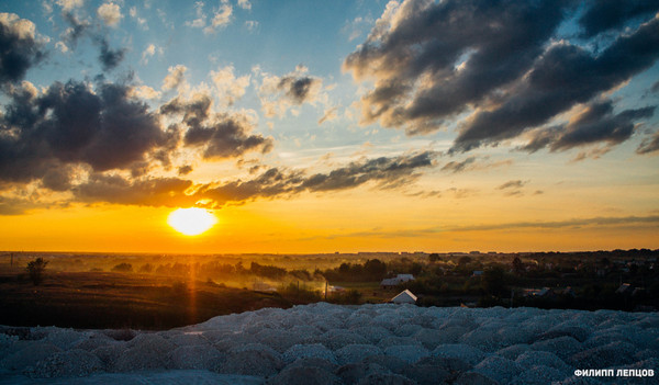 Sunset on the chalk hills - Sunset, Nature, The photo, Uralsk, Kazakhstan, Longpost