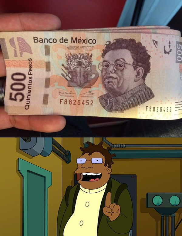 Гермес Конрад на мексиканской банкноте
