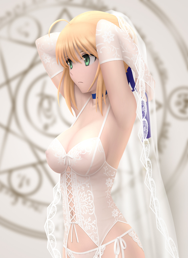 Bride) - NSFW, Anime, Anime art, Saber, Fate, Art, Siraha, Boobs