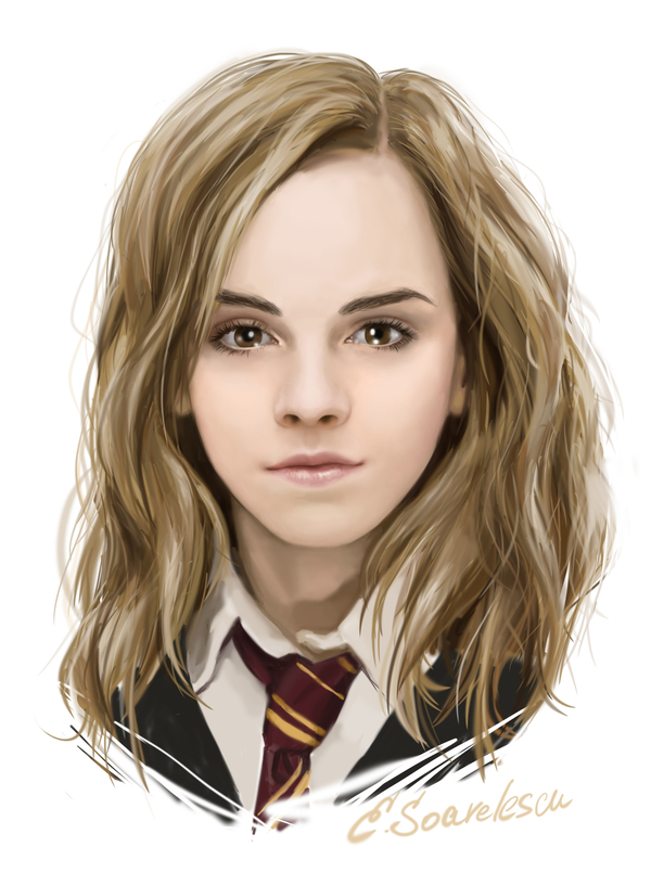 Hermione. Tablet experiments. - My, My, Hermione, Harry Potter, Emma Watson, Portrait, Drawing on a tablet