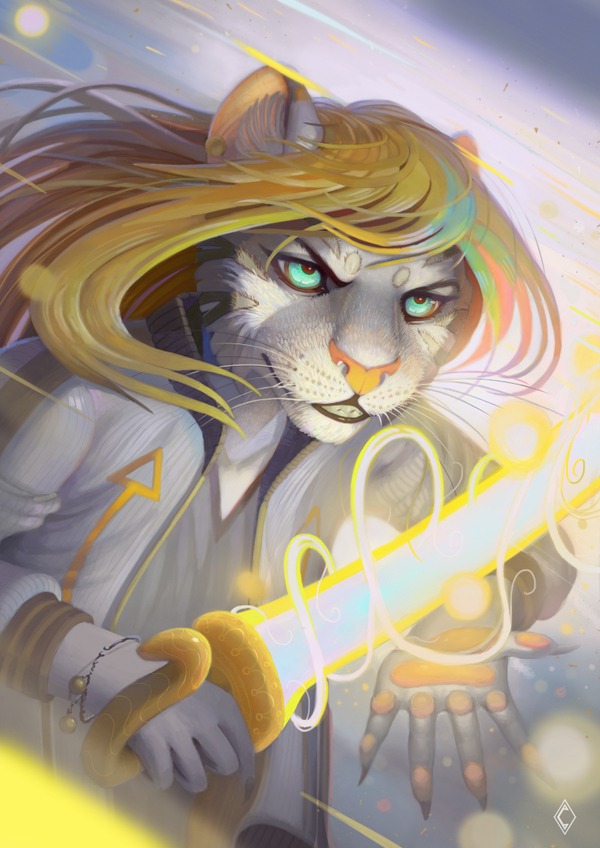 Tigress - Furry, Art, Magic, Portrait, Tiger, Amarian