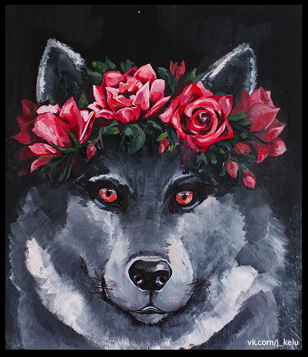 Wolf - My, Oil painting, Art, Painting, Wolf, Creation