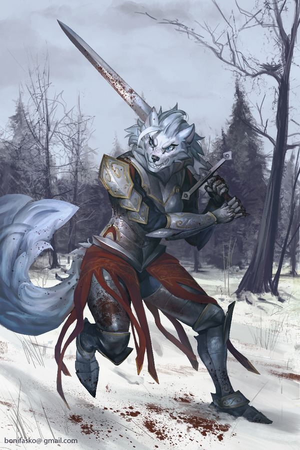 Make destroy! - Furry, Art, Sword, Weapon, Bonifasko, Armor, Winter