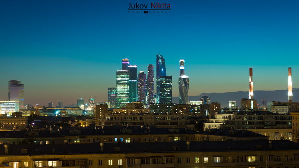 Night lights of Moscow - My, Moscow, Moscow City, Night city, Lights