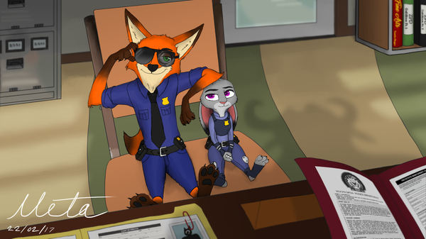 In the boss's office - Zootopia, Zootopia, Nick and Judy, Captain Buffaloson, 