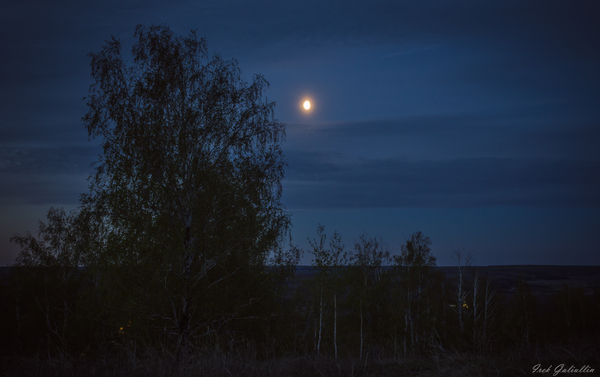 Night landscape. - My, Landscape, Night, moon, Russia, Tatarstan, , Nikon