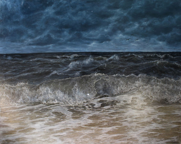 Seascape - My, Sea, Painting, Oil painting, Storm, Wave, Canvas, My