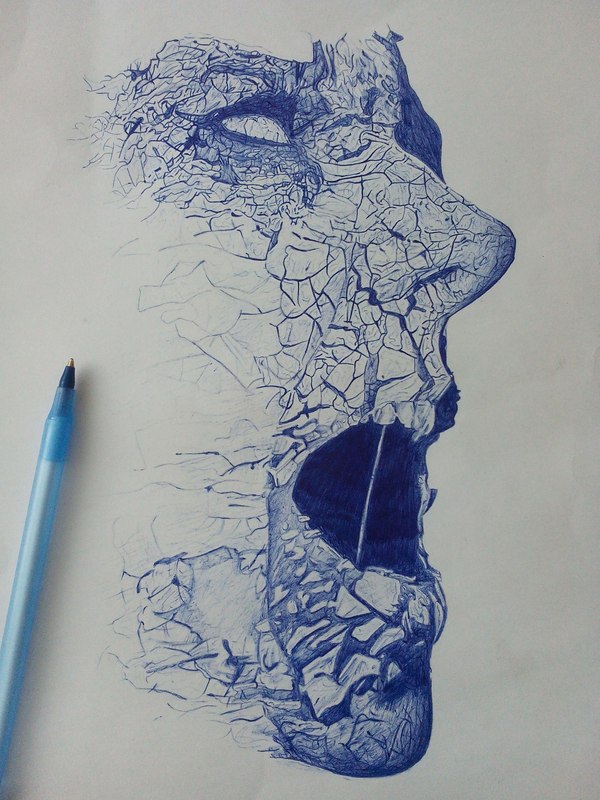 Ballpoint pen, A3 format - My, Ball pen, Drawing