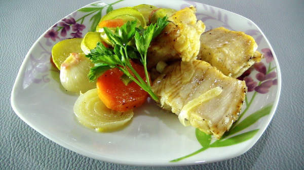 Fish - saber with vegetables - My, A fish, , , Recipe, Diet, Food, Video