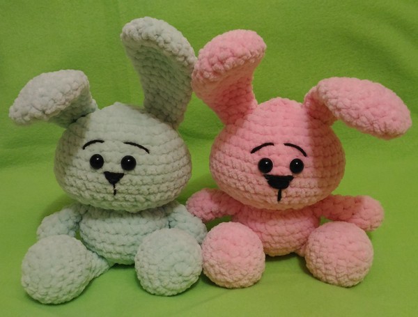 knitted buns - Plush Toys, Handmade, Needlework, Crochet, Toys, Soft toy, My, Longpost, Bun, Amigurumi