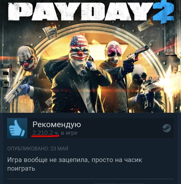 Вообще не цепляет - Steam, Отзыв, Игры, Payday