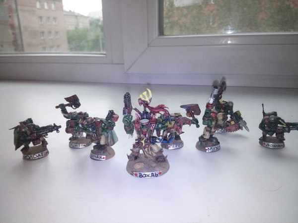 My red orcs - My, Stand modeling, Warhammer 40k, Wh miniatures, Orcs, Longpost