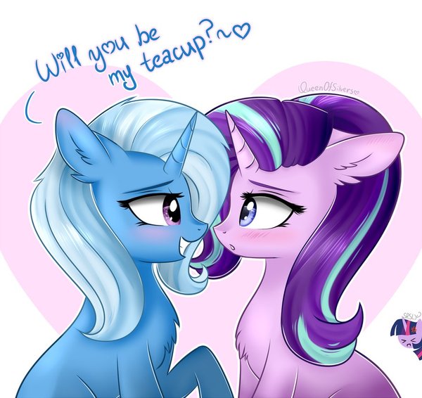 А потом они поженились - My Little Pony, PonyArt, Starlight Glimmer, Trixie, MLP Lesbian, Шиппинг