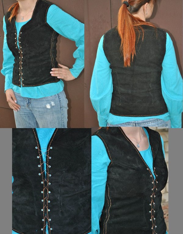 Leather vest - My, Handmade, Leather, Roleplayers, Vest, Leather products, Handmade