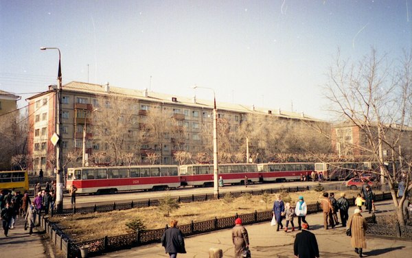 Club History of Magnitogorsk. Three-car tram in Magnitogorsk. - Magnitka, Real life story, Tram, Magnitogorsk, Old photo, Interesting, Electric transport