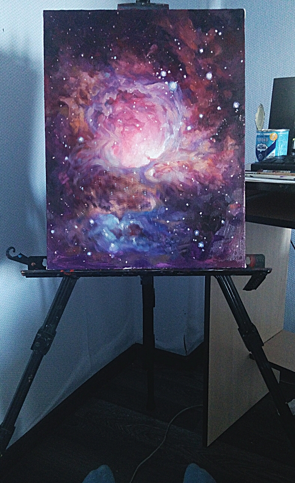 The Orion Nebula. - My, Space, Orion nebula, Painting, Rna1ssnc, Art, Longpost