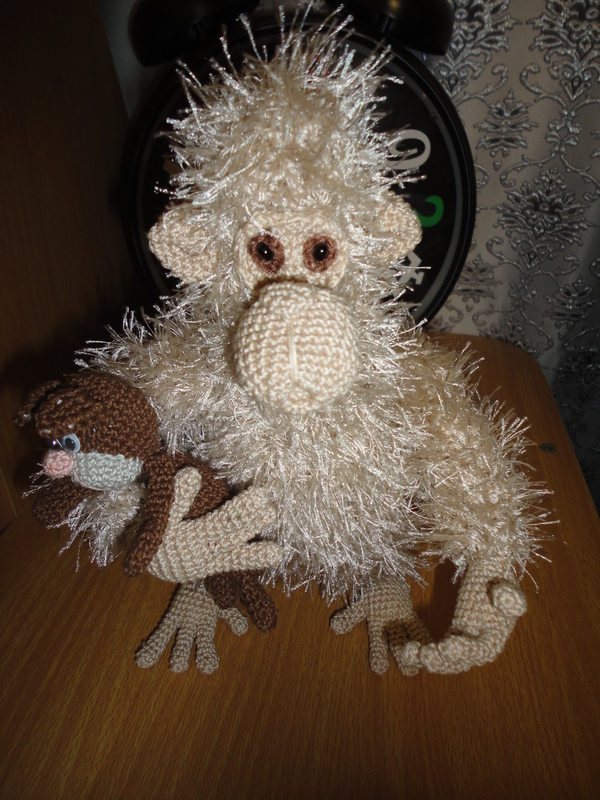 crochet monkey - My, Knitted toys, Monkey, , Author's toy