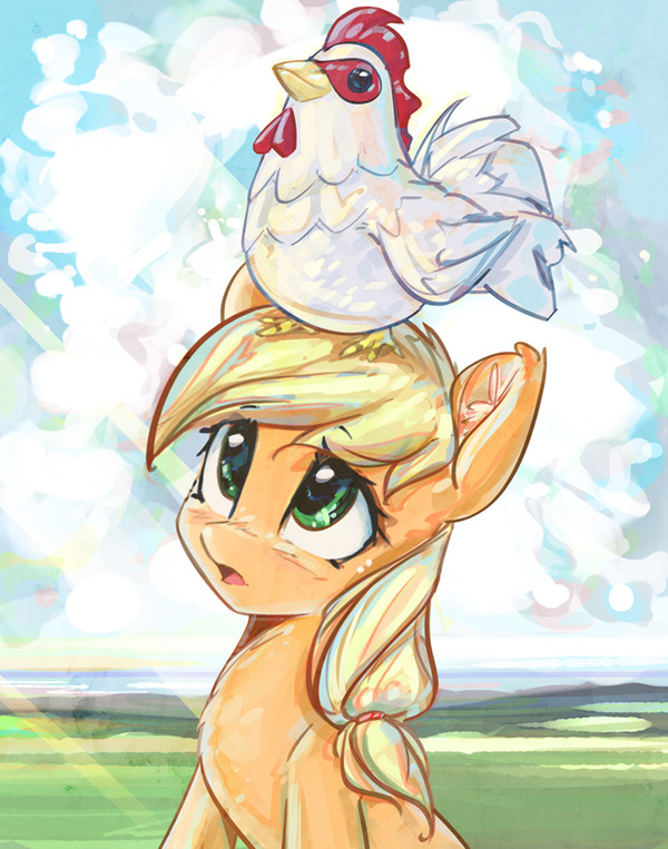 Applechick - My Little Pony, PonyArt, Applejack, Mirroredsea