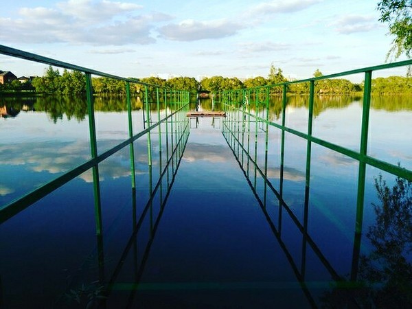 Just a walking pier flooded with water. - beauty of nature, My, Nature, Pond