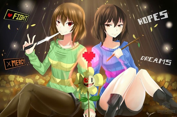 Partners - Undertale, Chara, Frisk, Flowey, Art