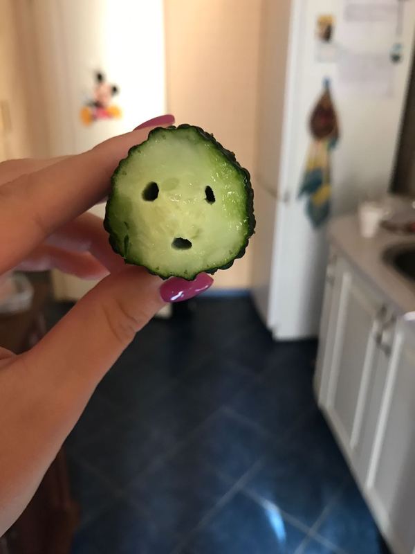 Cucumber is very surprised - My, Friday tag is mine, Sadness, Smile, Partially mine, Cucumbers, The photo