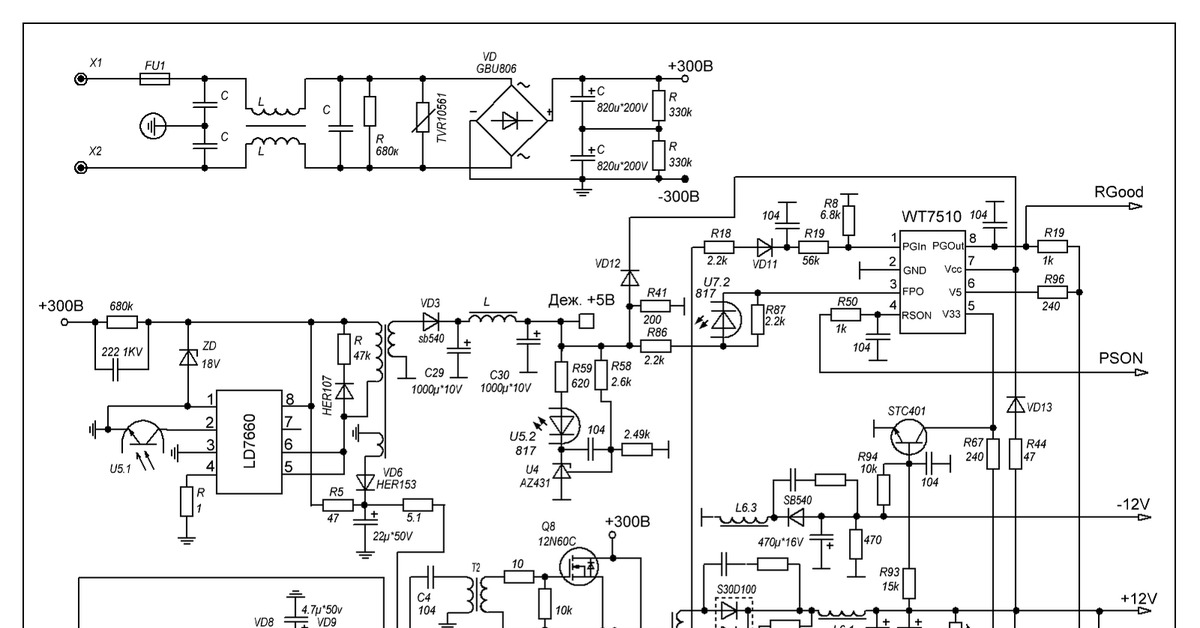 Lp7510 схема блока питания