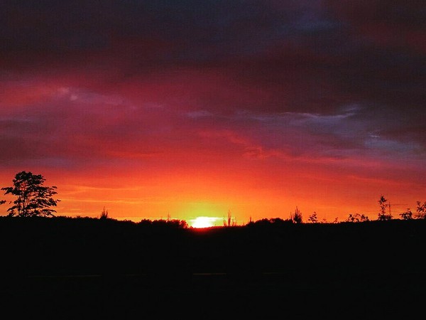 This is the sunset I watched yesterday from the doorstep of my house. - Sunset, My, The sun, No filters, Sky