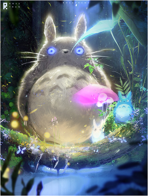 Totoro - My neighbor Totoro, Anime art, Hayao Miyazaki, Rossdraws, Studio ghibli