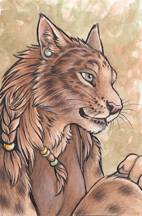 Lynx portrait - Furry, Lynx, Rukis, Traditional art