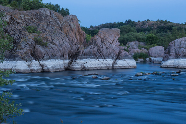 Southern Bug - My, River, Evening, The rocks, Long exposure, Southern Bug, Water