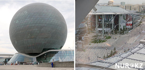 Death Star in the cracks... - Astana, Glass, The Death Star, Ball, Kazakhstan, Expo, 